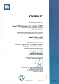 [Translate to Español:] IATF 16949:2016